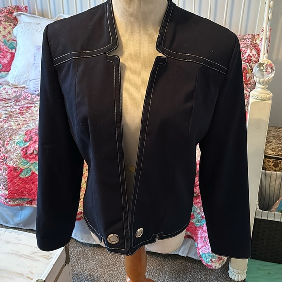 SIZE 10 NAVY BLUE BLAZER - Picture 1 of 2